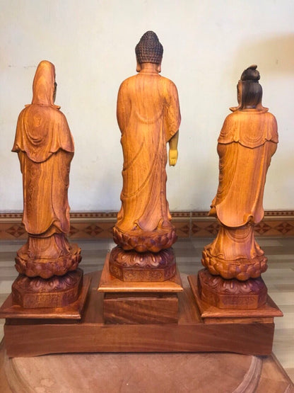 Tây Phương Tam Thánh Đứng - Cao 40 - Sơn Giả Cổ