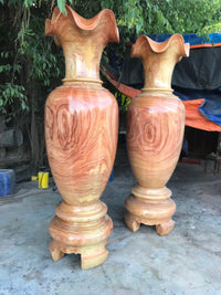 Cặp Lục Bình Gỗ Hương Đỏ Nam Phi Cao 2m2
