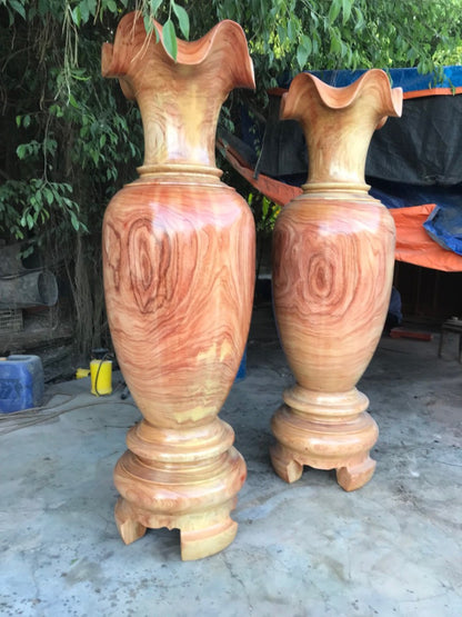 Cặp Lục Bình Gỗ Hương Đỏ Nam Phi Cao 2m2