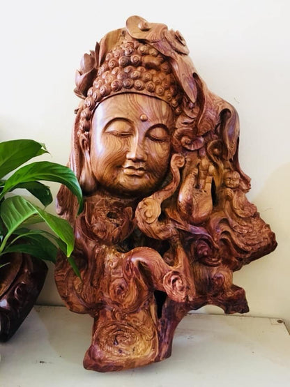 Tượng Diện Phật Quan Âm Gỗ Cẩm