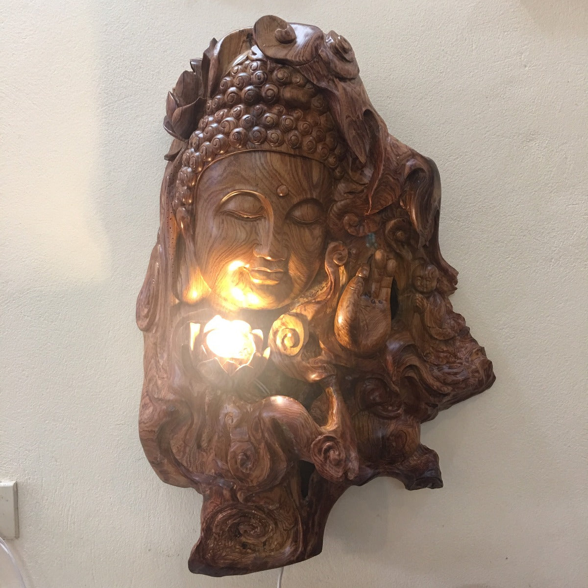 Tượng Diện Phật Quan Âm Gỗ Cẩm