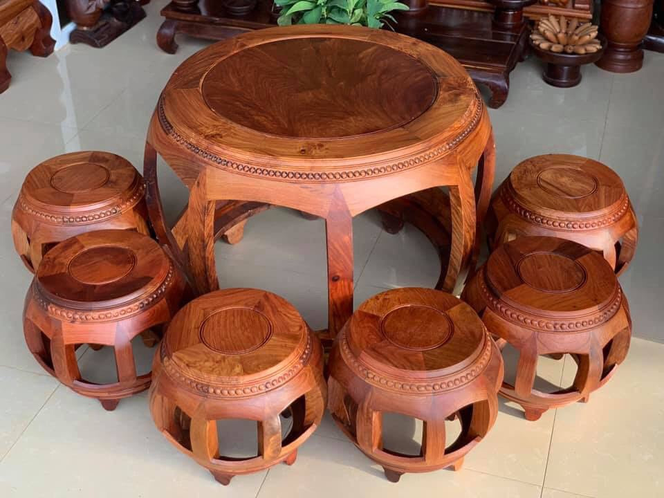 Bộ Bàn Tròn Gỗ Hương Ta