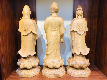 Tượng Tây Phương Tam Thánh Gỗ Pơ Mu
