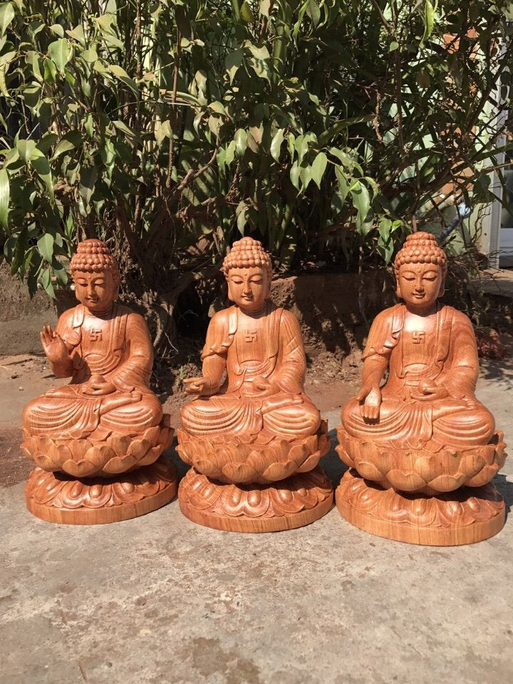 Tượng Thất Phập Dược Sư Gỗ Hương Cao 50cm