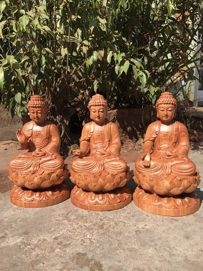 Tượng Thất Phập Dược Sư Gỗ Hương Cao 50cm