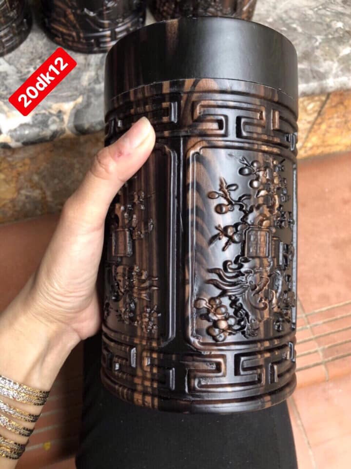 Hộp Đựng Trà Cao Cấp Gỗ Mun Hoa