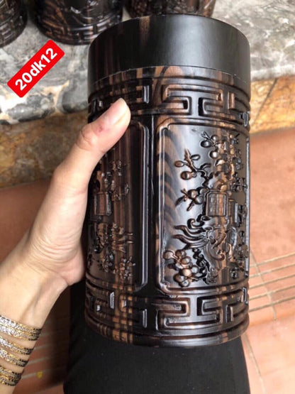 Hộp Đựng Trà Cao Cấp Gỗ Mun Hoa