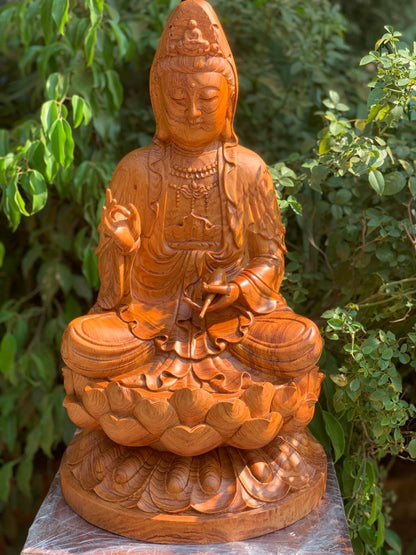 Quan Âm Ngồi Đài Sen Mẫu Đẹp