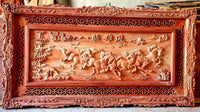 Tranh Bát Mã Treo Tường Gỗ Hương Đỏ
