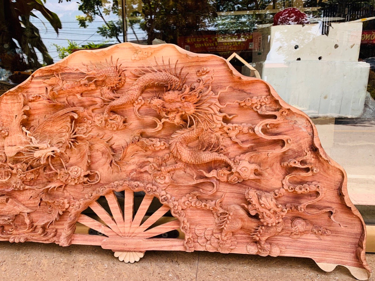 Tranh Quạt Gỗ Tứ Linh