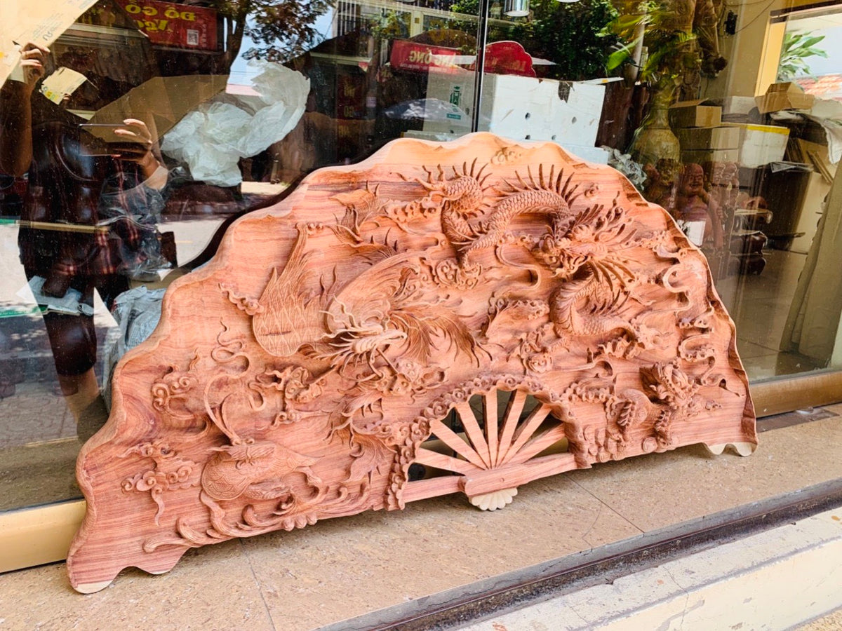 Tranh Quạt Gỗ Tứ Linh