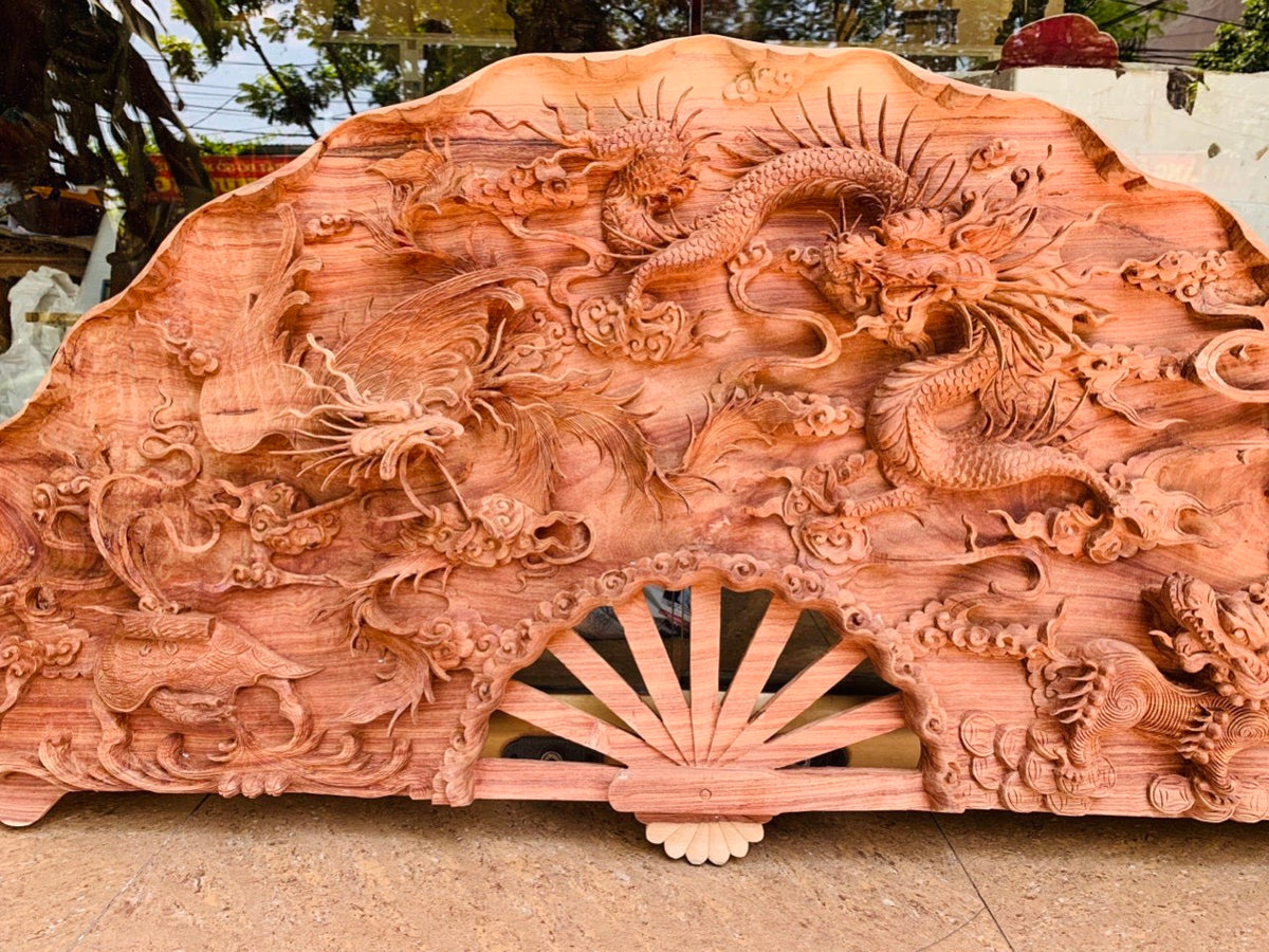 Tranh Quạt Gỗ Tứ Linh