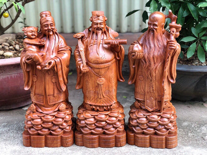 Tượng Tam Đa Phúc Lộc Thọ Gỗ Hương Cao 50