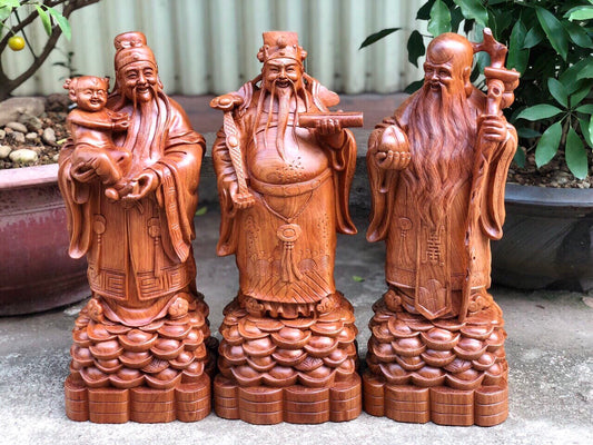 Tượng Tam Đa Phúc Lộc Thọ Gỗ Hương Cao 50
