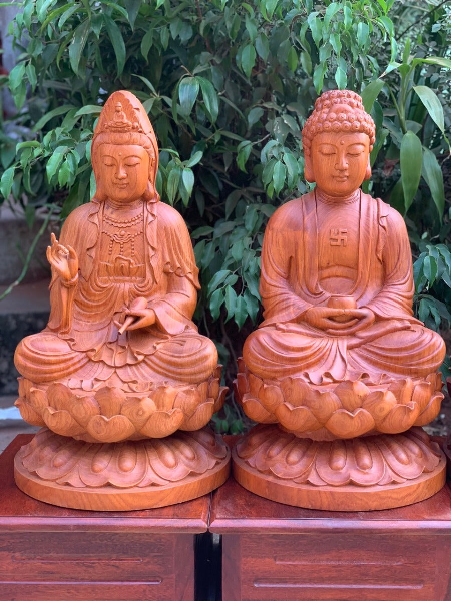 Tượng Tam Thánh Tọa Đài Sen Cao 60