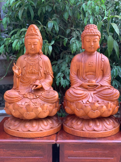 Tượng Tam Thánh Tọa Đài Sen Cao 60