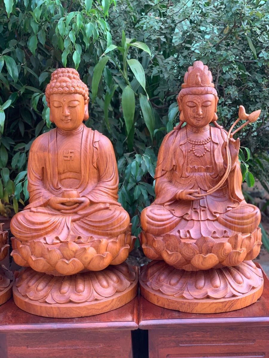 Tượng Tam Thánh Tọa Đài Sen Cao 60
