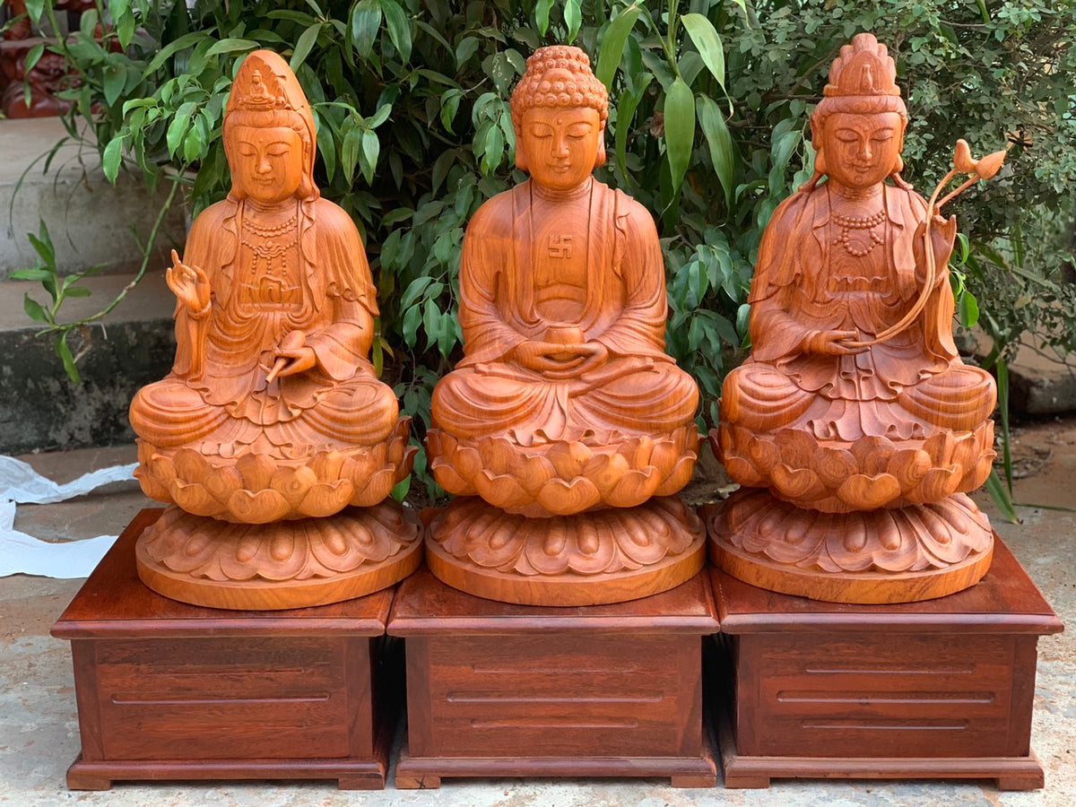 Tượng Tam Thánh Tọa Đài Sen Cao 60