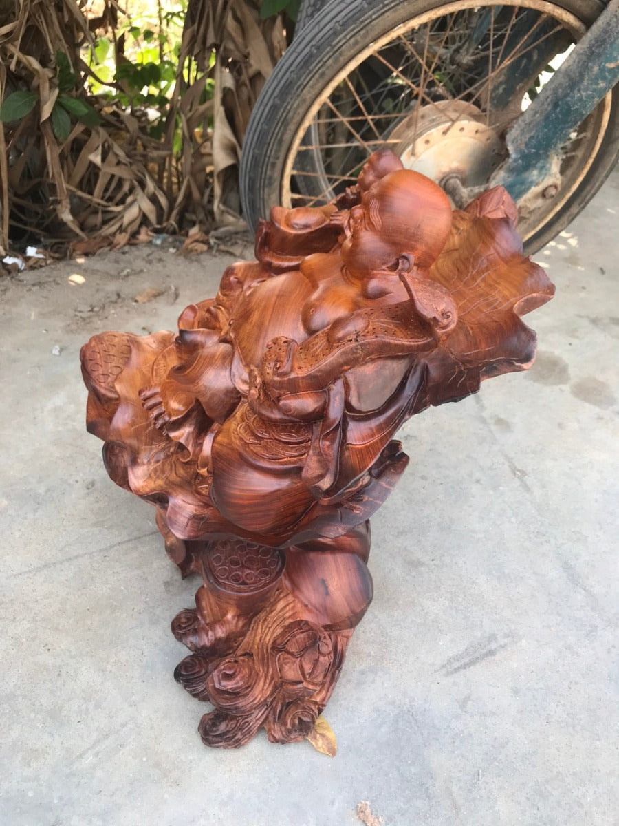 Tượng Di Lặc Ngồi Gỗ Hương