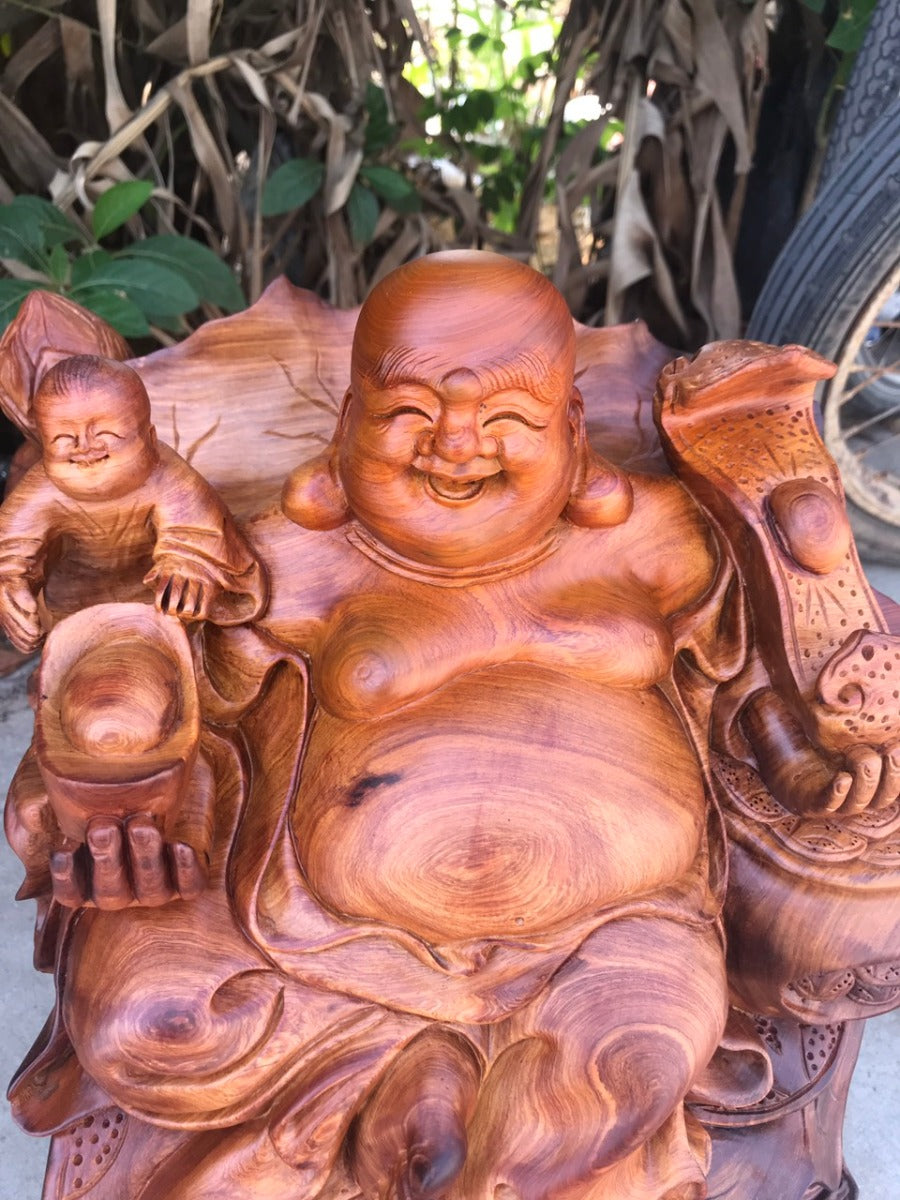 Tượng Di Lặc Ngồi Gỗ Hương