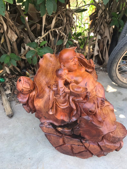 Tượng Di Lặc Ngồi Gỗ Hương