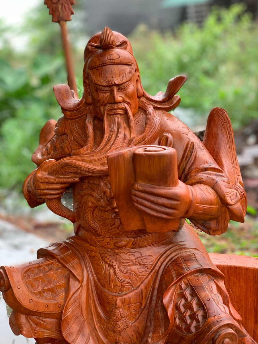 Tượng Quan Công Ngồi Đọc Sách Cao 60