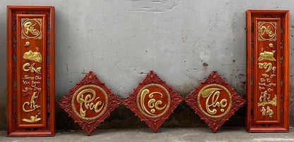 Bộ Tranh Trang Trí Phòng Khách Phúc Lộc Thọ