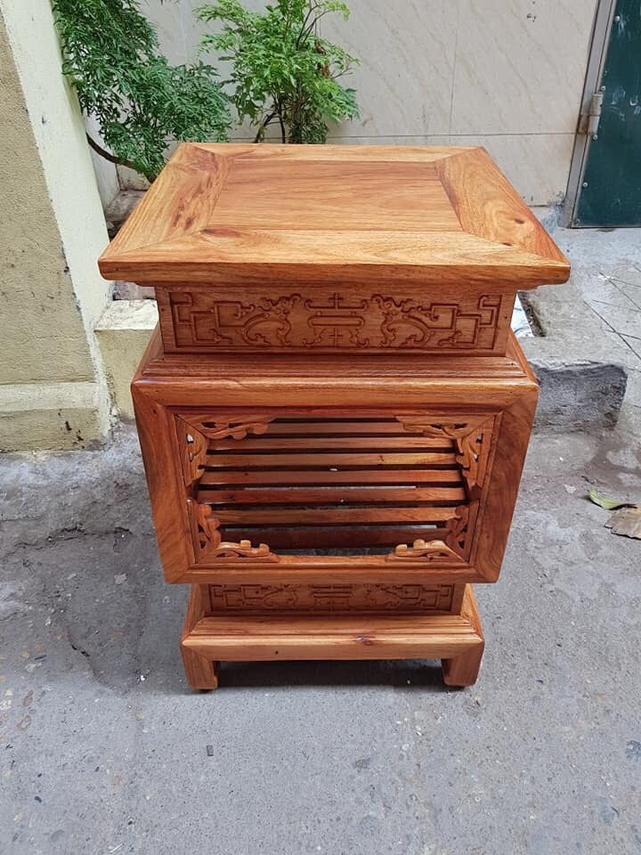 Đôn Vuông Cao 60 Gỗ Hương