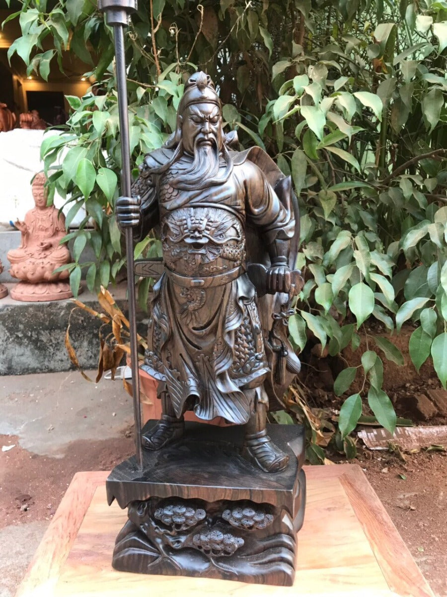 Tượng Quan Vân Trường - Quan Công Đế Tùng Gỗ Mun Cao 60