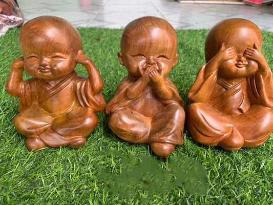 Tượng Tam Không  Gỗ Bách