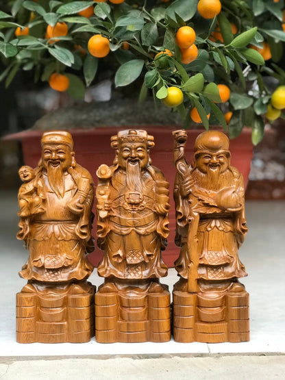 Tượng Tam Đa - Phúc Lộc Thọ Gỗ Bách Xanh Cao 30