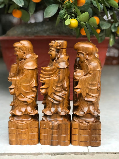 Tượng Tam Đa - Phúc Lộc Thọ Gỗ Bách Xanh Cao 30