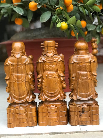 Tượng Tam Đa - Phúc Lộc Thọ Gỗ Bách Xanh Cao 30