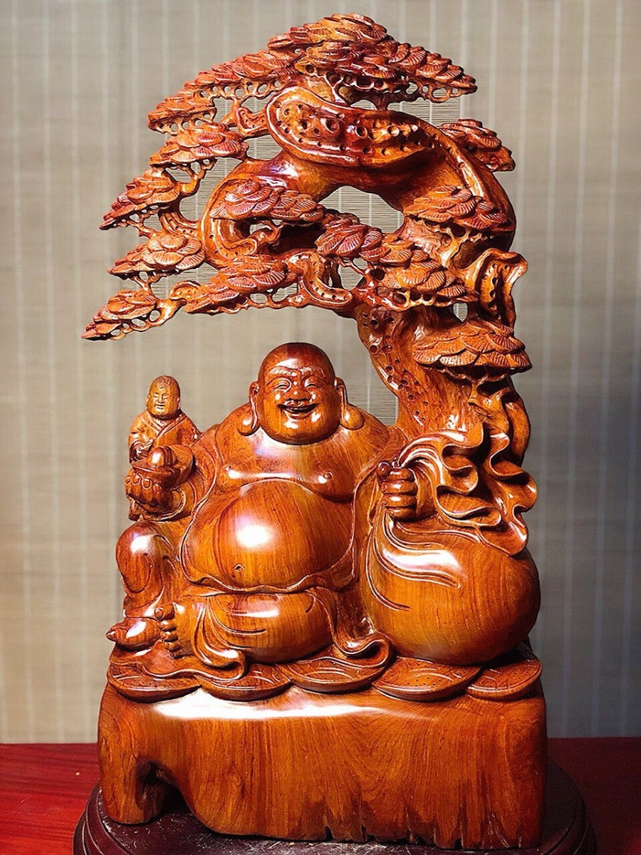 Tượng Di Lặc Nhất Phúc Ngồi Tán Tùng