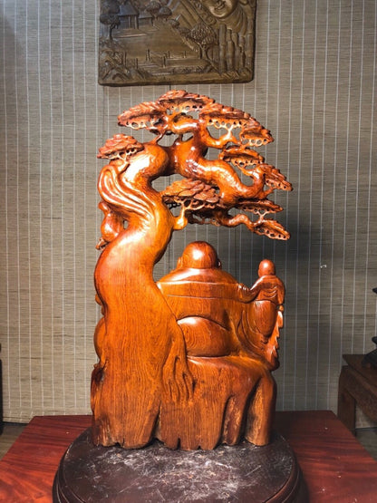 Tượng Di Lặc Nhất Phúc Ngồi Tán Tùng