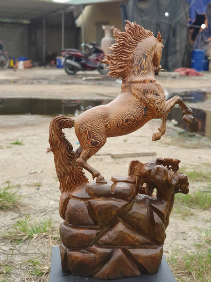 Tượng Ngựa - Nhất Mã Gỗ Mun Hoa
