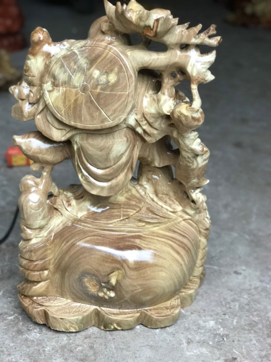 Di Lặc Đứng Lu Tiền Gỗ Nu Nghiến