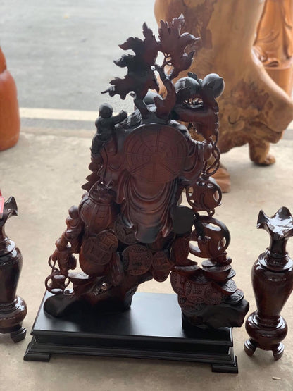 Phật Di Lặc Ngũ Phúc Gỗ Trắc