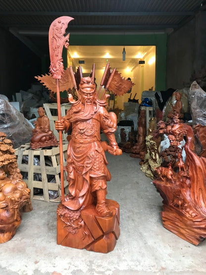 Quan Công Chống Đao Gỗ Hương Cao 120