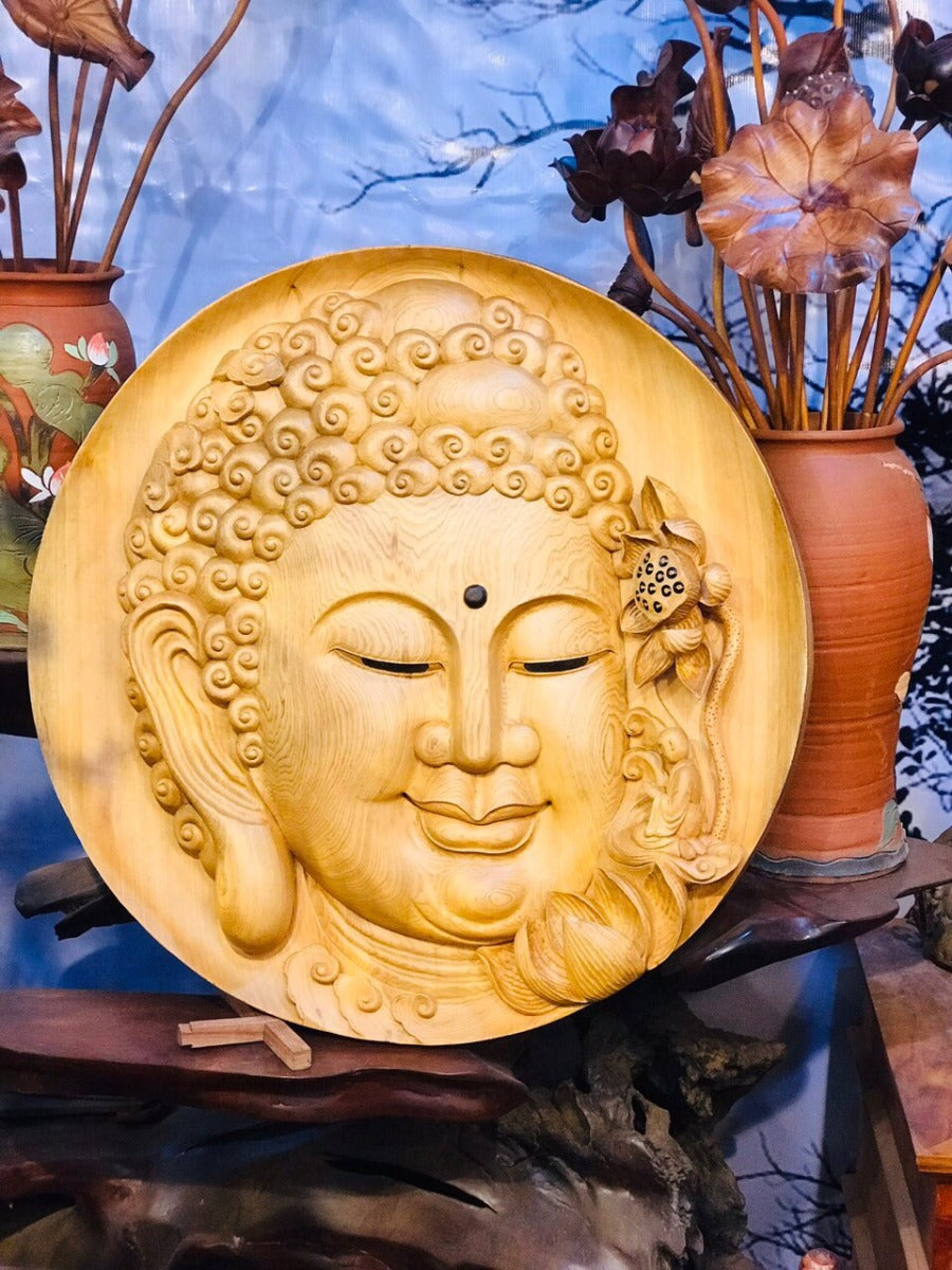 Tượng Diện Phật Gỗ Pơ Mu