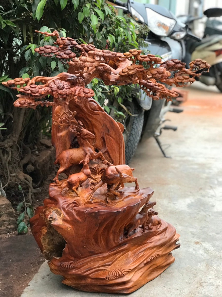 Tiểu Cảnh Đàn Hươu Dưới Tán Tùng