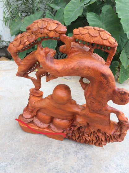 Tượng Di Lặc Ngồi Gốc Tùng Cao 45