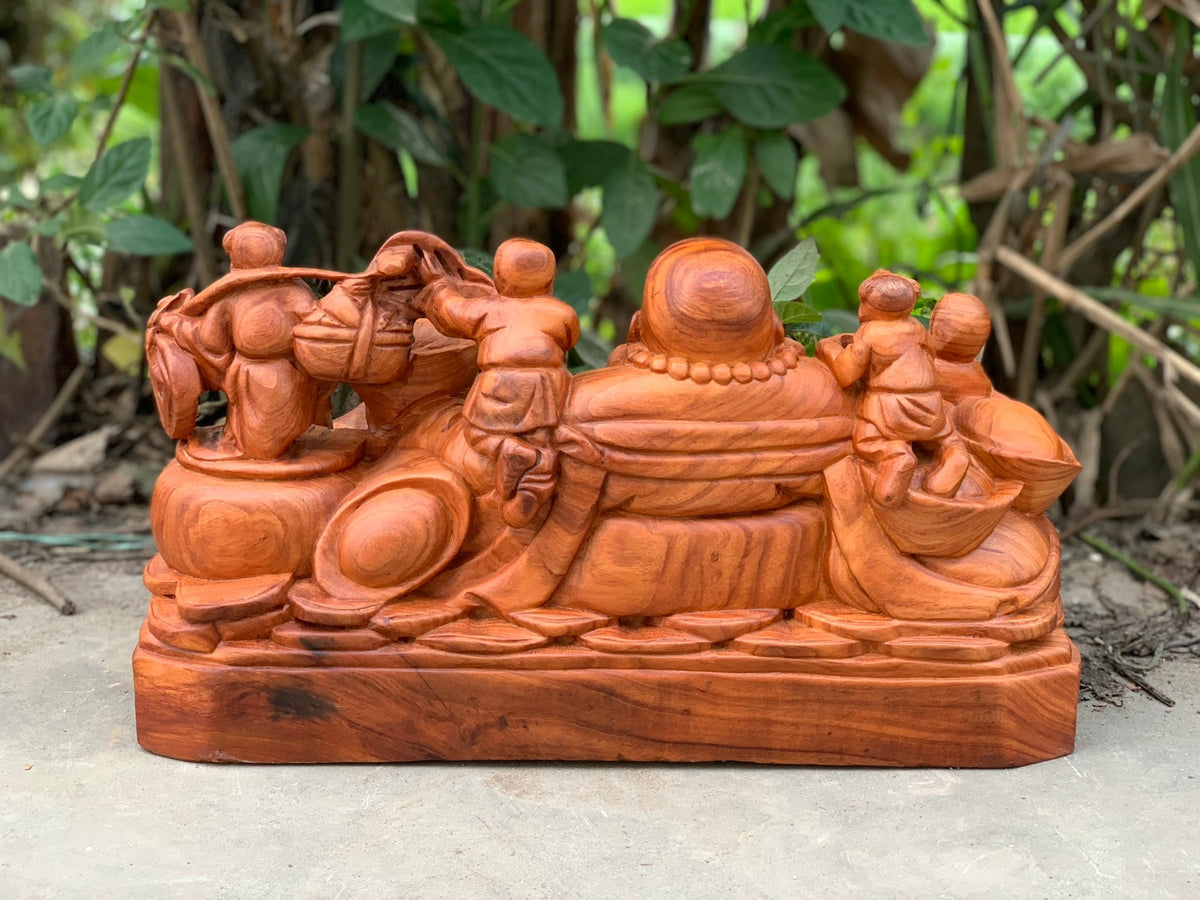 Di Lặc Ngũ Phúc Vạn Sự Như Ý Gỗ Hương