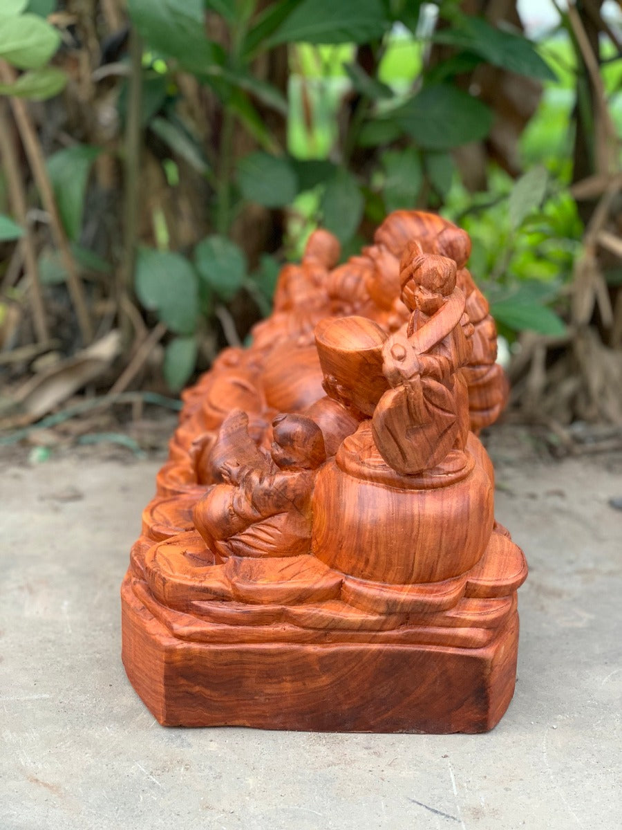 Di Lặc Ngũ Phúc Vạn Sự Như Ý Gỗ Hương