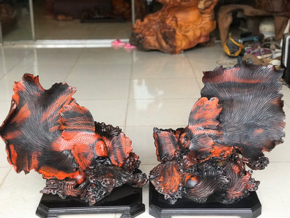 Đôi Cá Xiêm Gỗ Trắc Việt cao 50