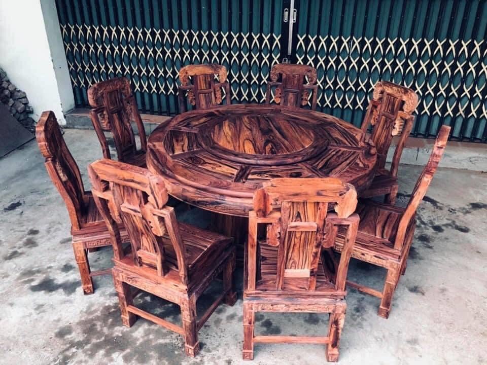 Bộ Bàn Xoay Gỗ Cẩm Lai