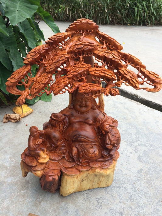 Di Lặc Ngồi Gốc Tùng Cao 70