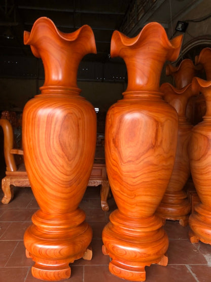 Cặp Lục Bình Gỗ Hương Đỏ Cao 180