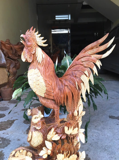 Tượng Con Gà - Hoa Phù Dung Cao 72