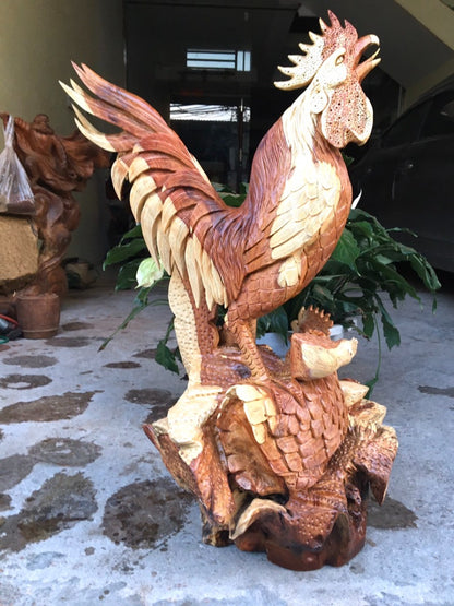 Tượng Con Gà - Hoa Phù Dung Cao 72